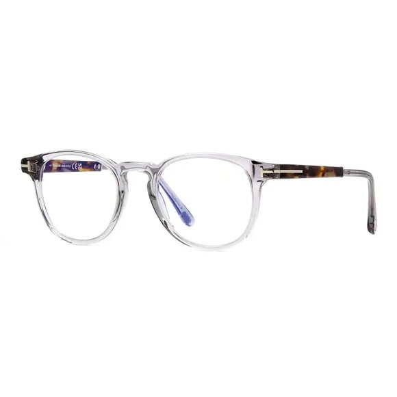 New unisex Tom Ford Eyeglasses FT5891-F-B 020 Grey/Clear Blue Light Block 51mm